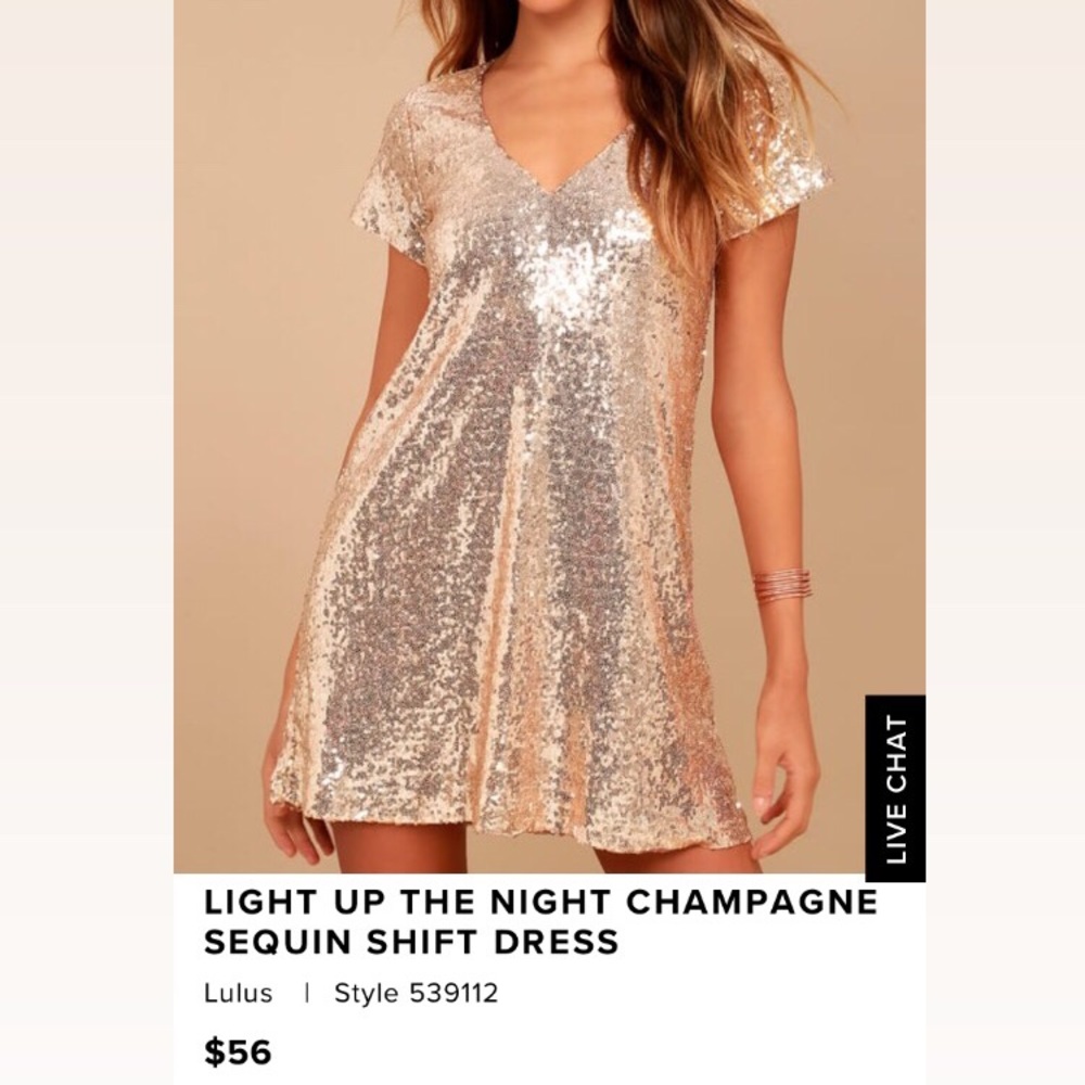 Rose gold sequin dress